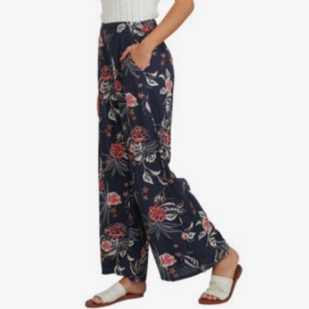 ROXY Midnight Journey Wide-Leg Floral Pants | XS